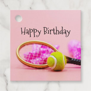 Tennis ball birthday with racket  birthday  favour favour tags