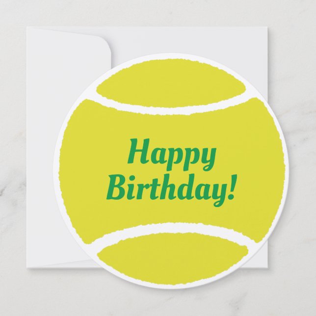 Tennis ball card: Happy Birthday! -text changeable (Front)