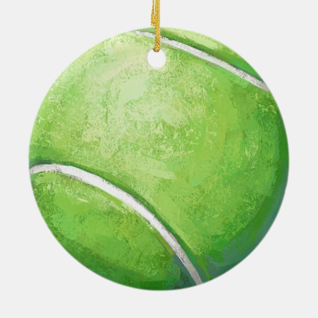 Tennis Ball Ceramic Ornament (Back)