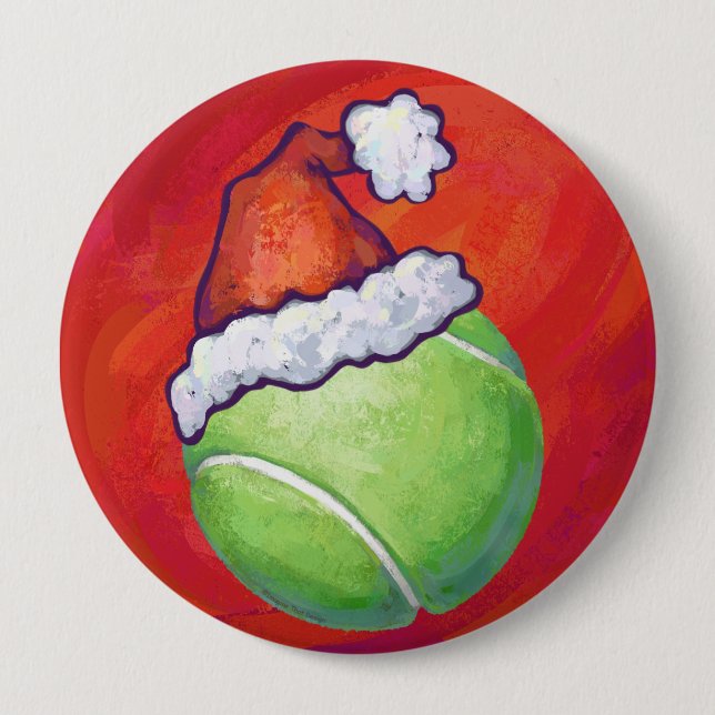 Tennis Ball Christmas 10 Cm Round Badge (Front)