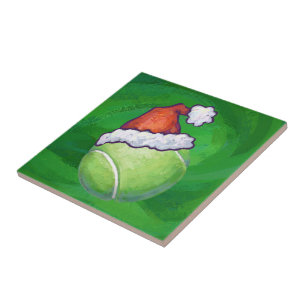 Tennis Ball Christmas Green Ceramic Tile