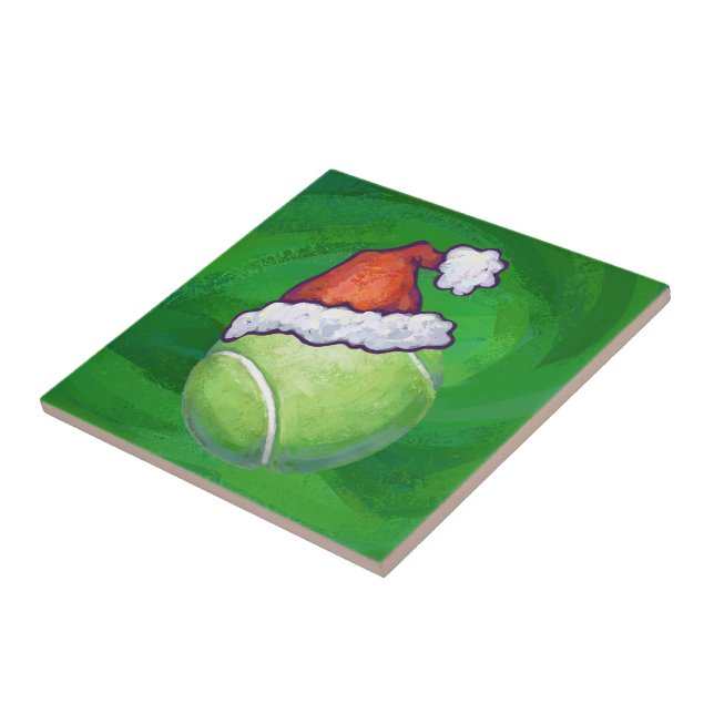 Tennis Ball Christmas Green Ceramic Tile (Side)