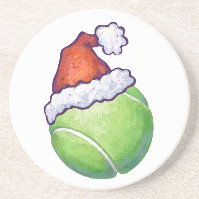 Tennis Ball Christmas Green Coaster (Front)