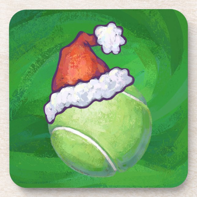 Tennis Ball Christmas Green Coaster (Front)