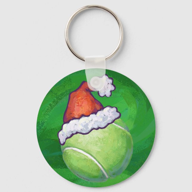 Tennis Ball Christmas Green Key Ring (Front)