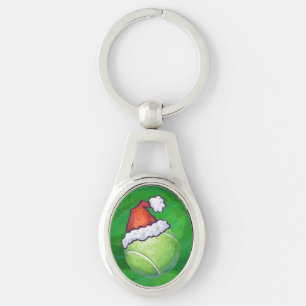 Tennis Ball Christmas Green Key Ring
