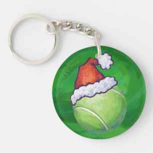 Tennis Ball Christmas Green Key Ring