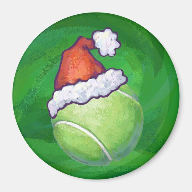 Tennis Ball Christmas Green Magnet (Front)