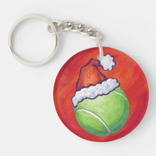 Tennis Ball Christmas Key Ring