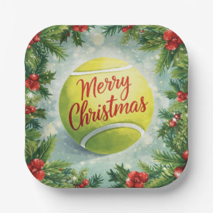 Tennis Ball Christmas Paper Plate