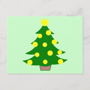 Tennis Ball Christmas Tree Holiday Postcard