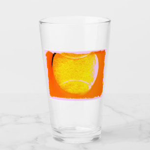 Tennis Ball Colourful Orange Pink Glass Cup