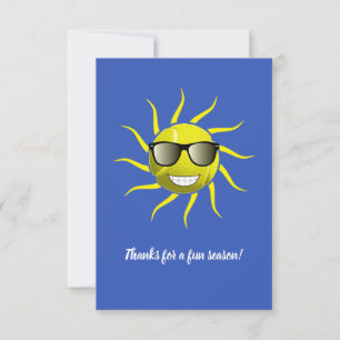 Tennis Ball Cool Sun Face T-Shirt Thank You Card