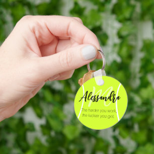 Tennis ball custom name & text key ring