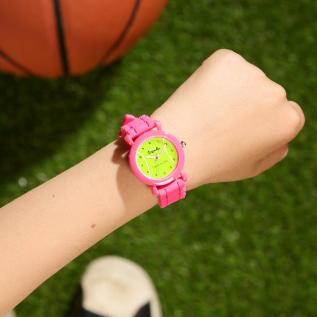 Tennis ball custom name & text watch (Wrist)