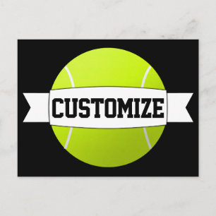 Tennis Ball Custom Text & Team Colour Sports Postcard