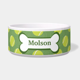 Tennis Ball Customised Pet Dog Food Bowl - Green