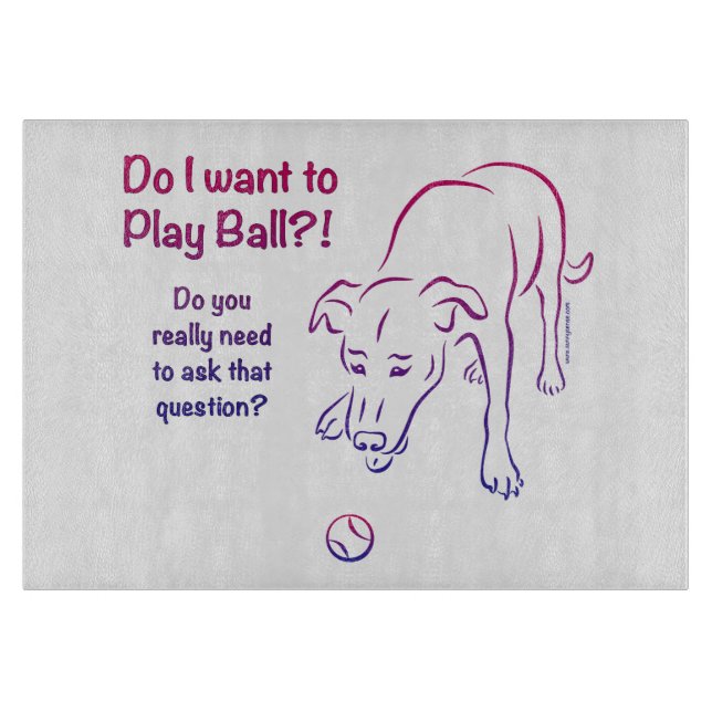 Tennis Ball Dog Cutting Board (Front)