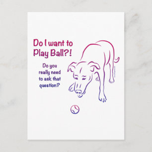 Tennis Ball Dog Postcard