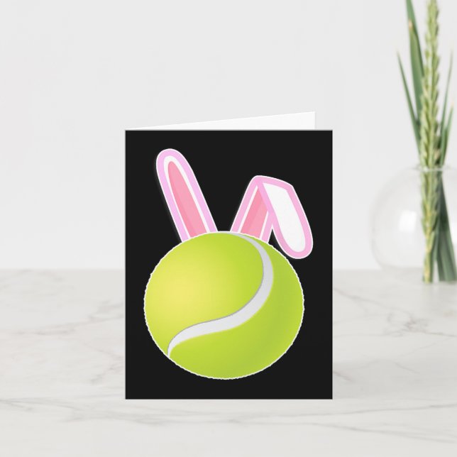 Tennis Ball Easter Bunny  Card (Front)