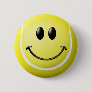 Tennis Ball Face 6 Cm Round Badge