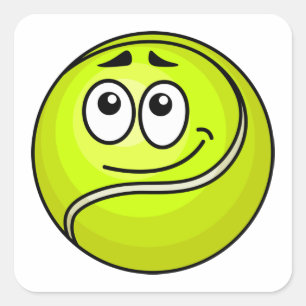 Tennis Ball Face Square Sticker