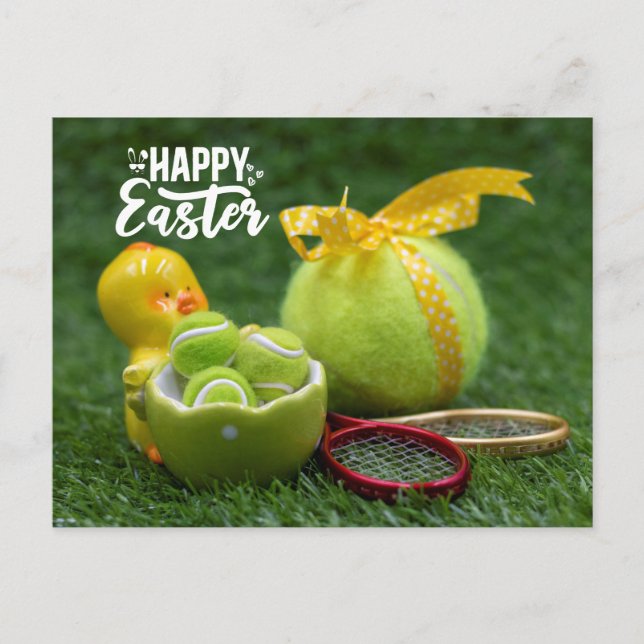 Tennis ball for Easter Holiday in egg shell Postcard (Front)