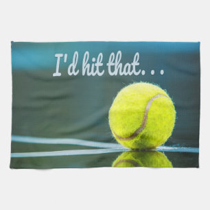 Tennis ball I'd Hit That Funny Gift Tea Towel