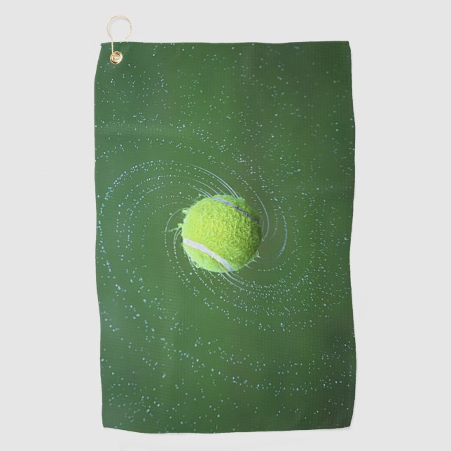 Tennis ball in the air Poster design Golf Towels (Front)