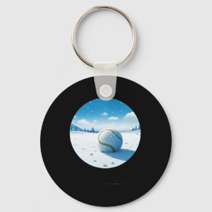 Tennis Ball In Winter Scenery Costume For Snow And Key Ring