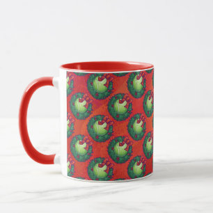 Tennis Ball in Wreath on Red Mug