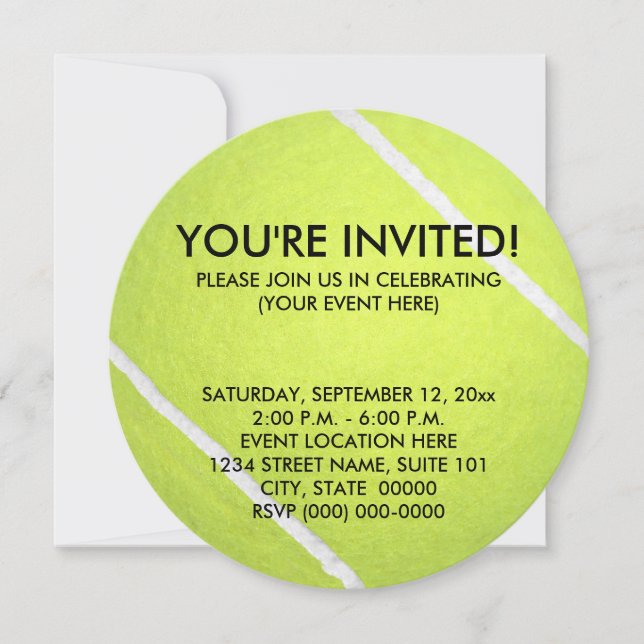 Tennis Ball Invitations (Front)