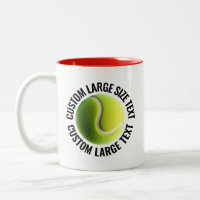 Tennis Ball & Large Text RED 11oz Custom