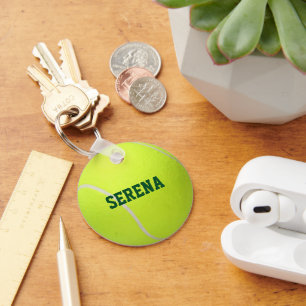 Tennis Ball Look Personalised Keychain