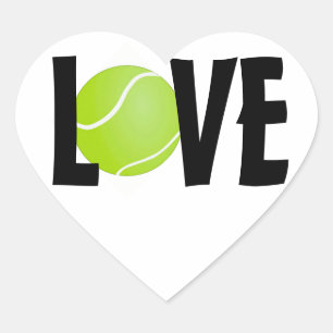 Tennis Ball LOVE Heart Sticker