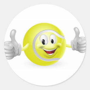 Tennis Ball Mascot Classic Round Sticker