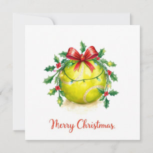 Tennis Ball Merry Christmas Holiday Card