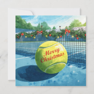 Tennis Ball Merry Christmas Holiday Card
