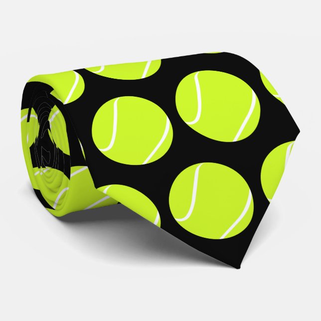 Tennis Ball Neck Tie for Tennis Players or Coaches (Rolled)