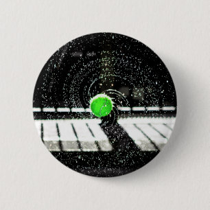 Tennis Ball Net Water Spiral Art 6 Cm Round Badge