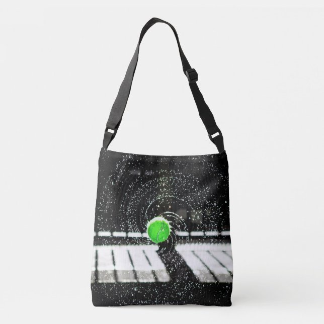Tennis Ball Net Water Spiral Art Crossbody Bag (Back)