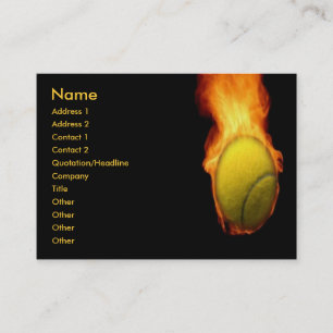 Tennis Ball On Fire Business Card