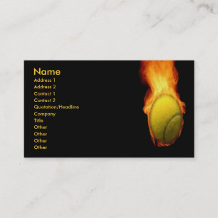 Tennis Ball On Fire Business Card