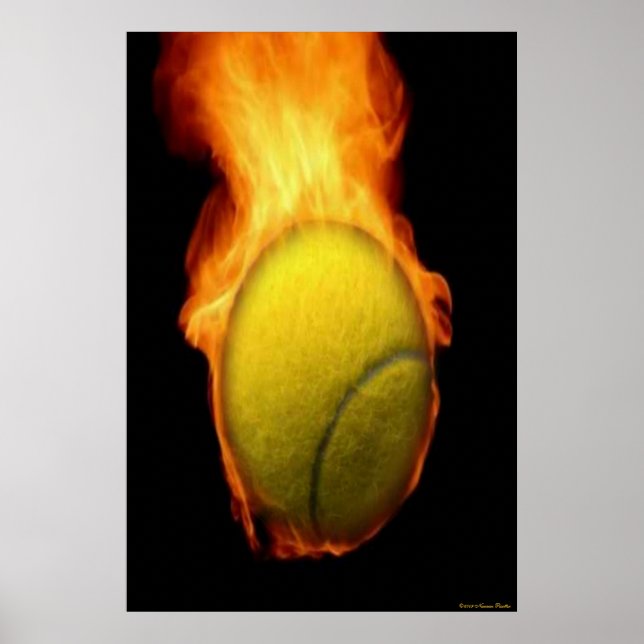 Tennis Ball On Fire Print (Front)