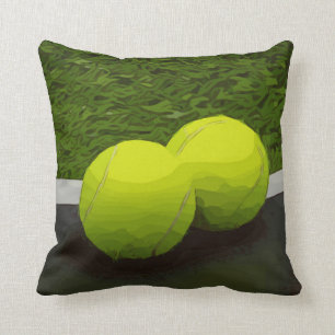 Tennis ball  on green grass cushion