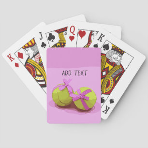 Tennis ball on pink background playing cards