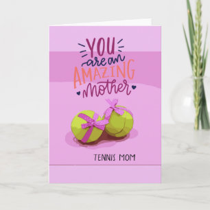 Tennis ball on pink for Tennis Mum Mother's Day Card