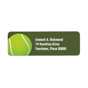 Tennis Ball on the Court Return Address Label