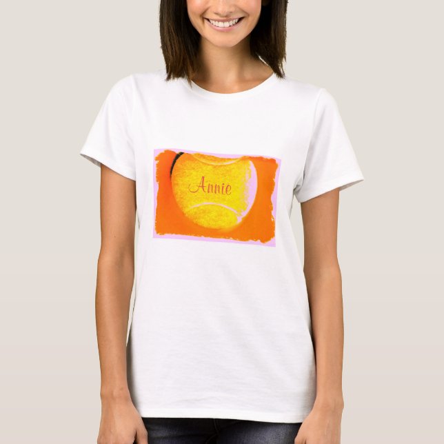 Tennis Ball Orange Yellow Pink 4Annie T-Shirt (Front)
