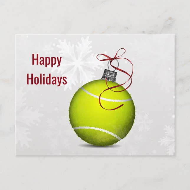 tennis ball ornament Holiday Cards (Front)